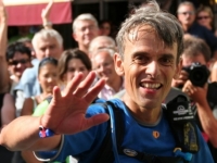 Jens Lukas at finish line, Sparta