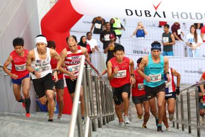 Malaysian Wai Ching Soh and Japan's Yuri Yoshizumi are the first Stairclimbing World Champions at the Dubai Holding SkyRun!